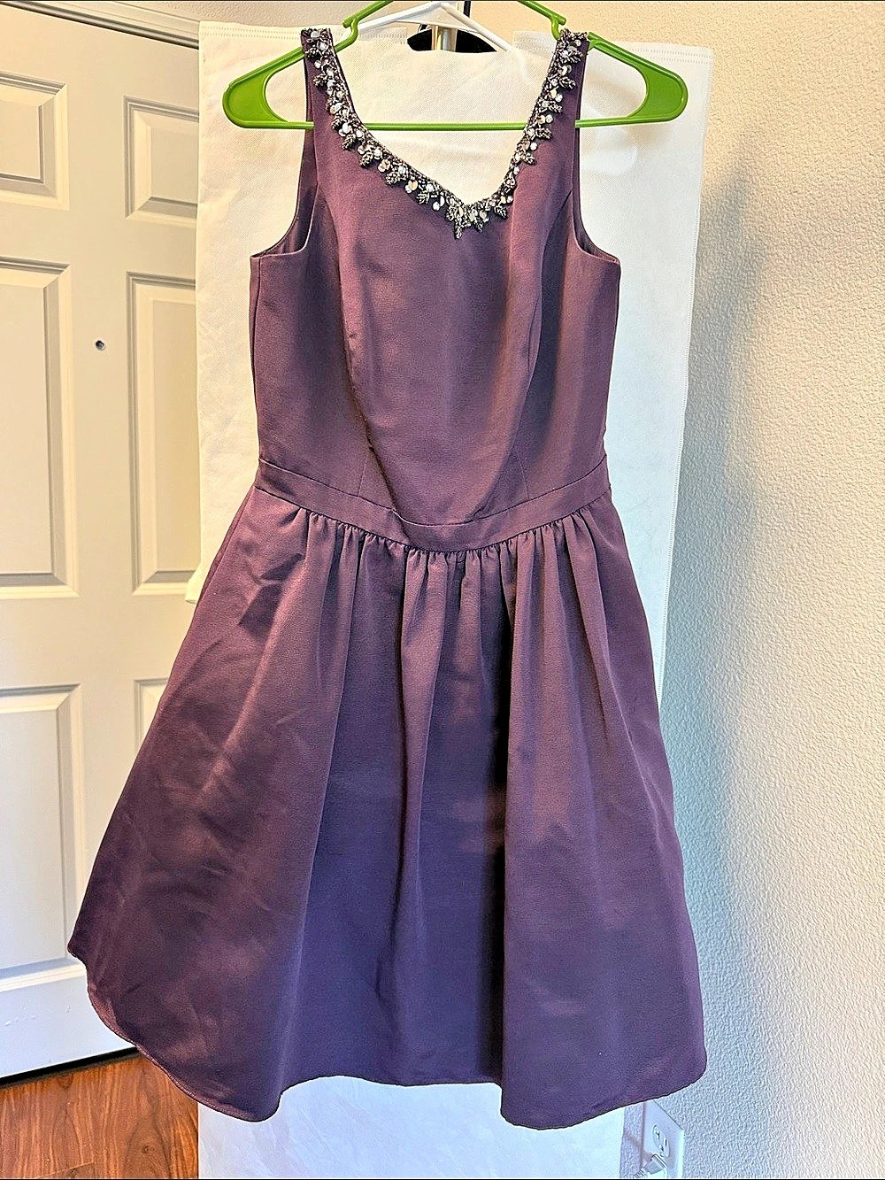 David's Bridal Beaded Mini Dress in Purple Size 10 Like New